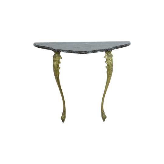 Franse Marmeren Console Sierlijke Messing Poten Barok Stijl 1