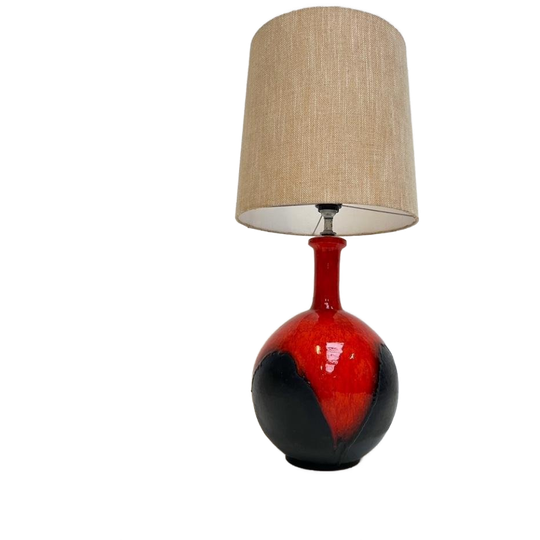 Bolvormige Keramische Lamp In West Germany Stijl, 1960's 1