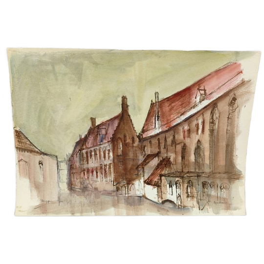 Michel Mettewie - Aquarel - Brugge 1