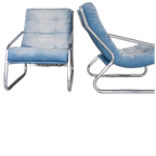 Per Stuk - Vintage Buisframe Fauteuils Opnieuw Bekleed thumbnail 1