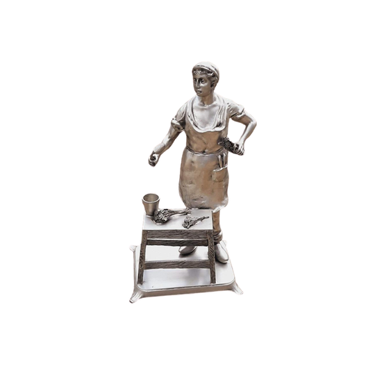 Gedetailleerd Tinnen Beeld/Sculptuur Ambachtelijke Slager🥩 1