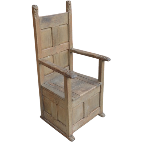 Antieke Eiken Bakstoel 1