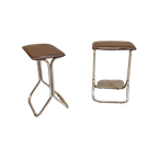 Set Van 2 Vintage Chrome En Vinyl Kruks Krukjes thumbnail 1