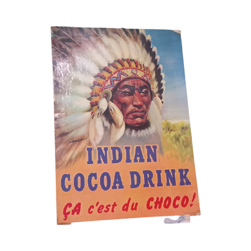 Belgisch Reclamekarton Voor Indian Cocoa Drink