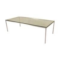 Vintage Postmodern Chroom En Glas Salontafel