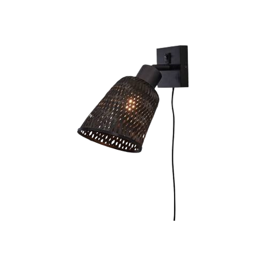 Good&mojo Wandlamp Java - Bamboe Zwart - Ø15cm 1