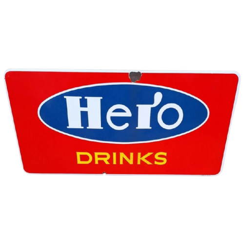 Tof En Groot Emaille Bord Van Hero Drinks.