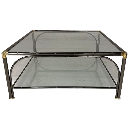 Bamboe Stijl Vintage Glazen Tafel 1