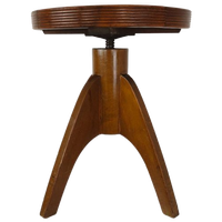 Art Deco Verstelbare Pianokruk Met Leren Zitting – Ca. 1920
