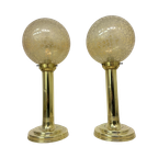 Set Of 2 Large Globe Glass Table Lamps , 1970S thumbnail 1