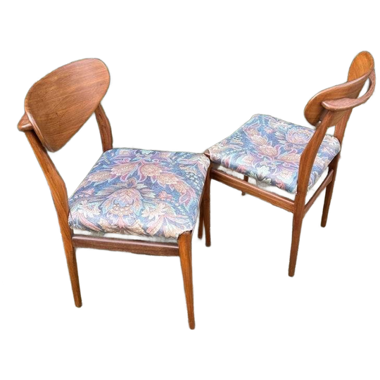 Vintage Deense Teak Eetkamerstoelen (2) 1