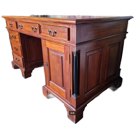 Klassiek Bureau, Schrijftafel, Desk Empire-stijl Afm: 145x75cm En 78cm Hoog. 1