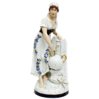 Bohemia Royal Dux Porseleinen Beeld Vrouw Bij Waterfontein Tsjechië thumbnail 1