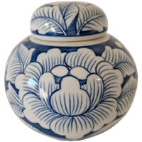 Vintage Gemberpot Porselein Handbeschilderd
