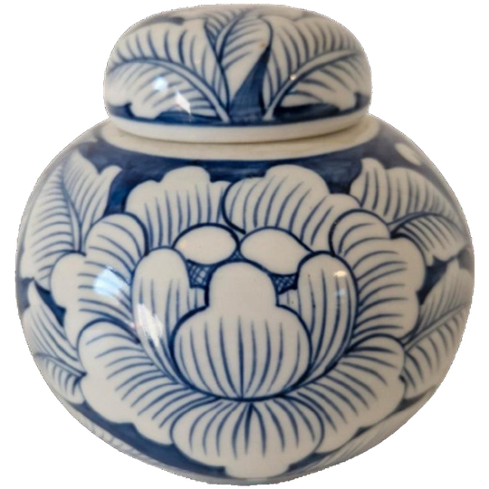 Vintage Gemberpot Porselein Handbeschilderd 1