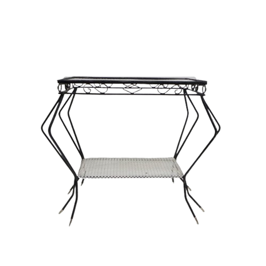 Vintage Sculpturale Stalen, (mategot Stijl) Bijzettafel, Jaren 50 1