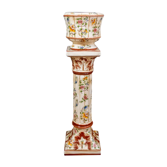 Capodimonte Piedestal With Ornamental Pot. 1