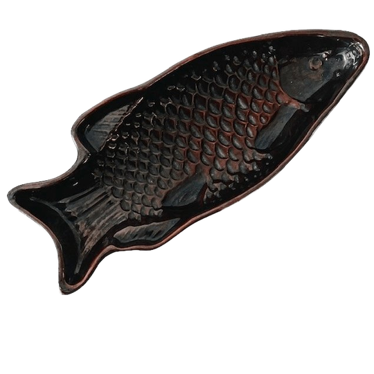 Vintage Bakvorm Vis Bruin Keramiek Puddingvorm 1970’s 1