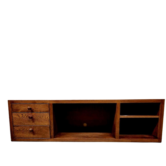 Vintage Dressoir Tv Meubel Platenkast Low Board Eiken 1