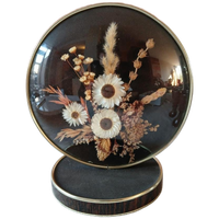 Vintage Droogbloemen Bolglas Standaard