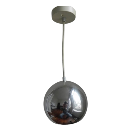 Vintage Hanglamp Met Verchroomde Bol, Rotaflex