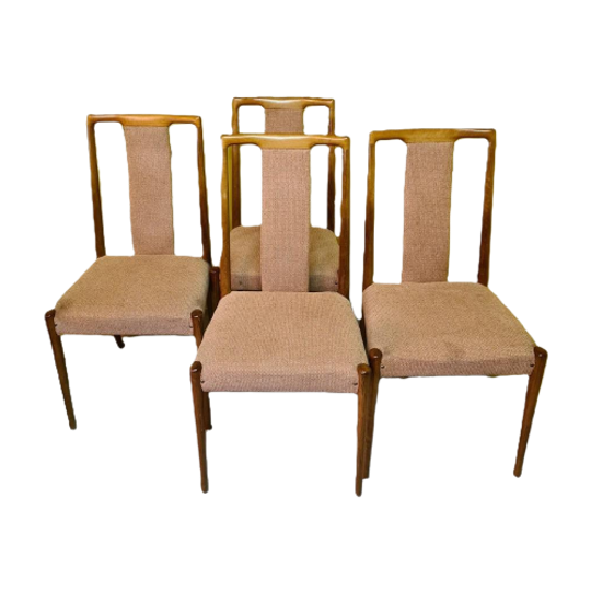4 Vintage Design Teakhouten Eetkamerstoelen Jaren 60 1
