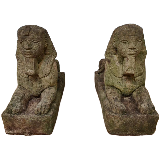 Set Tuinbeelden Egyptische Sfinxen Tuinbeeld Beton 1