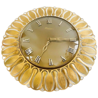 Mid-century Richter Quartz Wandklok Sunburst Goud Messing 1950’s