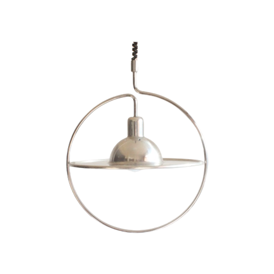 Silver Saturn Ceiling Lamp, Space Age 1970s 1