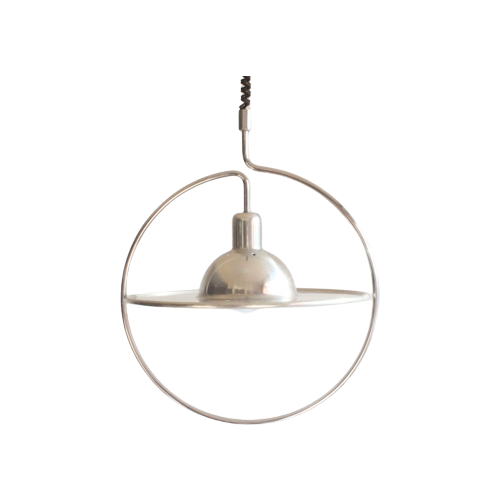 Silver Saturn Ceiling Lamp, Space Age 1970S