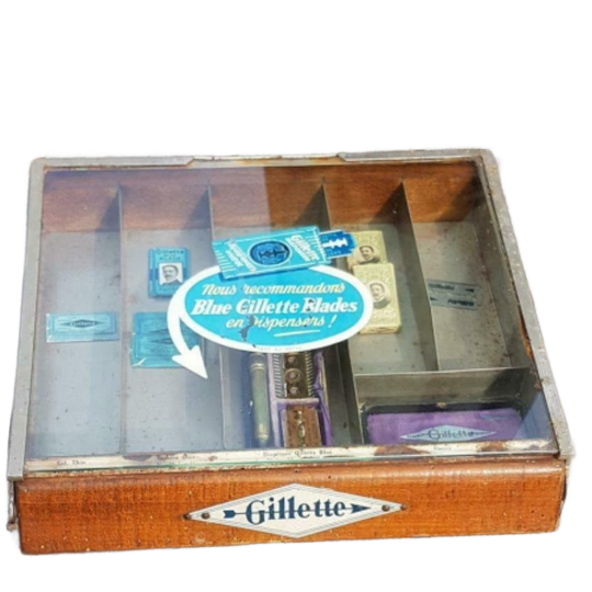 Unieke Vintage Gillette Display Case Zeldzaam Verzamelobject 1