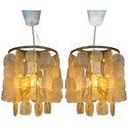 Set Van 2 Capiz Schelpen Schelp Hanglamp Hanglampen Bamboe Frame thumbnail 1