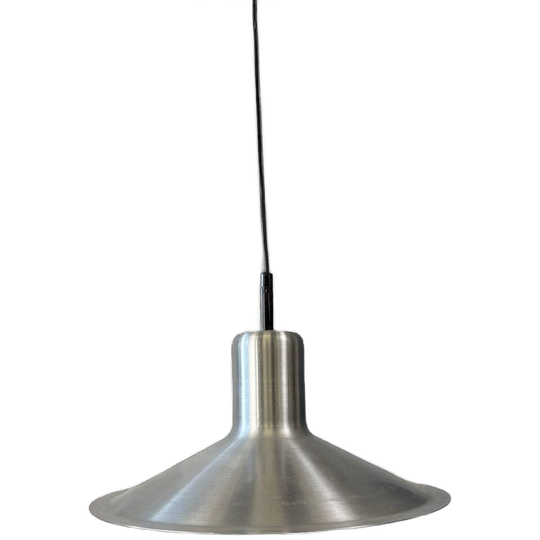 Vintage Geborsteld Metalen Hanglamp / Luster Seventies 1