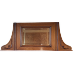 Facet Spiegel In Warm Houten Frame Met Prachtig Houtsnijwerk thumbnail 1