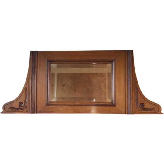Facet Spiegel In Warm Houten Frame Met Prachtig Houtsnijwerk 1