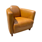 Aviator Fauteuil Cognac Bruin Piloten Stoel Leer thumbnail 1