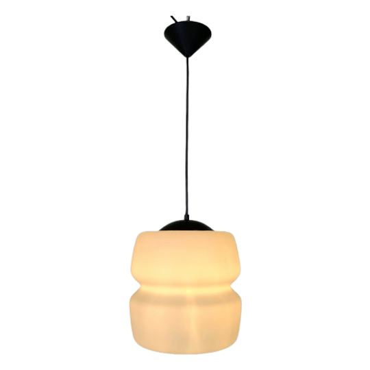 Vintage Hanglamp Met Opaline Glazen Bol, Jaren 60 1