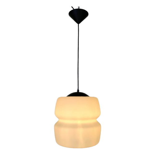 Vintage Hanglamp Met Opaline Glazen Bol, Jaren 60