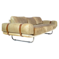 Mid Century Modern Lounge Sofa Bank In Leer, 1960s