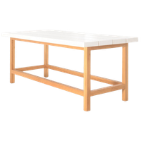 Solidesk Werkbank, Wit Blad, 239 X 109.5 Cm, Vast Onderstel