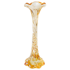 Vintage Murano Gedraaid Vaasje Zalmroze Iriserend Glas thumbnail 1