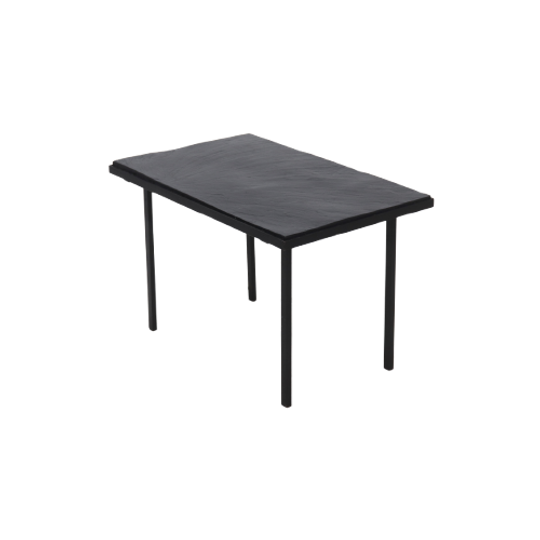 Minimalist Steel And Slate Side Or Coffee Table 1960s 1