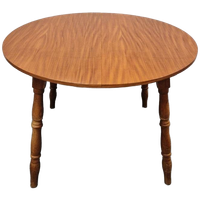 Vintage Ronde Tafel Uitschuiftafel Teakhouten Eettafel