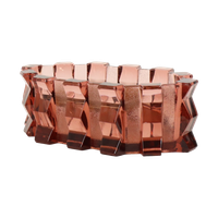 Roze Art Deco Jardinière Kristal Vaas Pique Fleurs Kubistisch