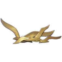 Set X3 Bronzen Gouden Wandvogels