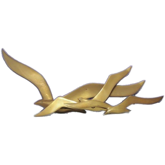 Set X3 Bronzen Gouden Wandvogels 1