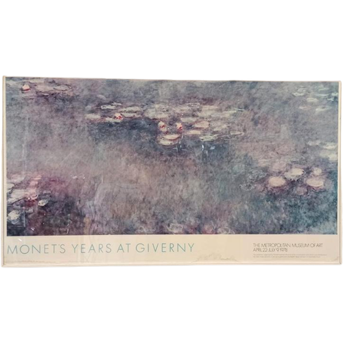 Vintage 1978 Monet Exhibition Poster, The Met Museum, Ny