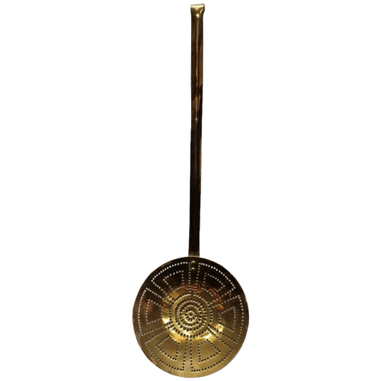 Antiek Hollandse Messing Schuimspaan, 19e Eeuw 1