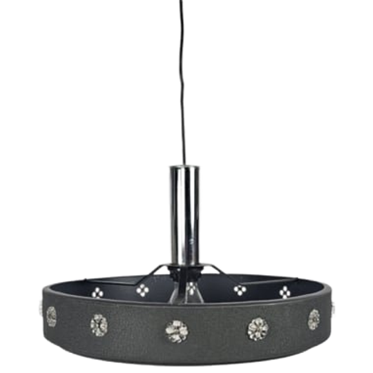 Vintage Mid Century - Ufo Lamp - Hanglamp - Metaal - Glas - 70s 1