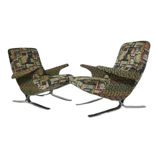 Set Van 2 Fauteuils, Model Copenhague, Francois Letourneur, Jaren 60 1